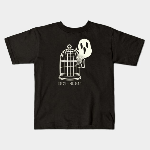 Free Spirit Funny Ghost by Tobe Fonseca Kids T-Shirt by Tobe_Fonseca